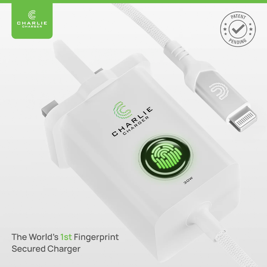 Charlie Charger 30W  Lightning USB 2 Metre  White
