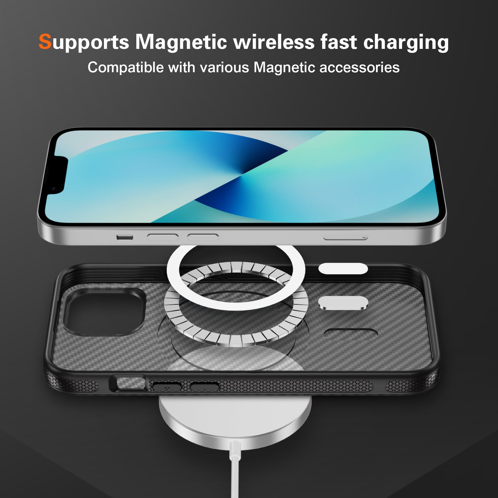 Fulcrum-Carbon Fiber-Magsafe Case iPhone 13/ 14