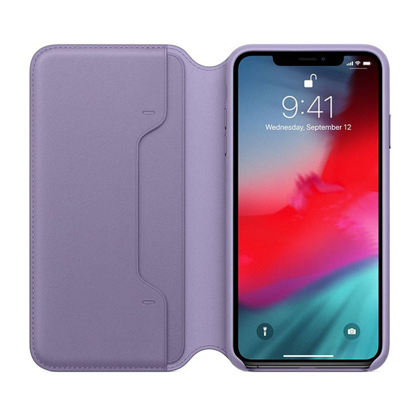 Apple iPhone XS Max Leather Folio Case Lilac-3- Fonez-Keywords : MacBook - Fonez.ie - laptop- Tablet - Sim free - Unlock - Phones - iphone - android - macbook pro - apple macbook- fonez -samsung - samsung book-sale - best price - deal