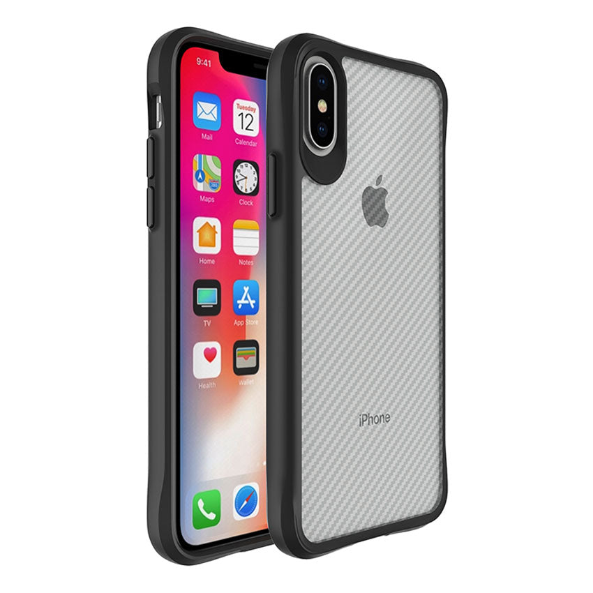 Combat X Mode Carbon Fibre Case iPhone X Black clear