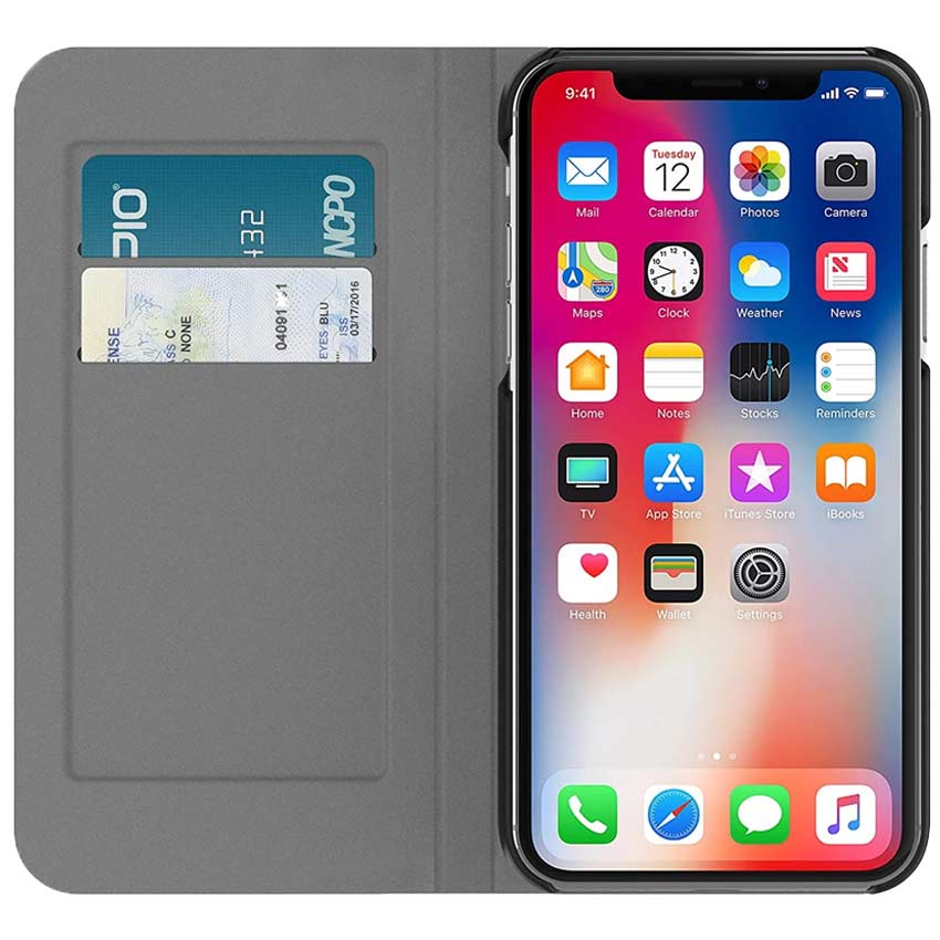 incipio-esquire-series-folio-case-iphone-x-grey-4- Fonez-Keywords : MacBook - Fonez.ie - laptop- Tablet - Sim free - Unlock - Phones - iphone - android - macbook pro - apple macbook- fonez -samsung - samsung book-sale - best price - deal